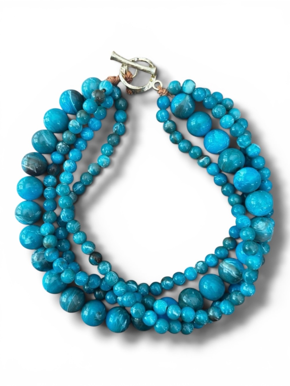 Turquoise Multi-Strand Beaded Bracelet - Blue Turquoise Beads